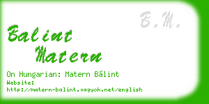 balint matern business card